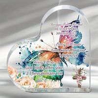 Acrylic Heart Plaque Christian Gifts For Women Men Faith Christmas Acrylic Paperweight Inspirational Religious Gifts Home Decor Room Decor Scene Decor Office Decor Lightinthebox