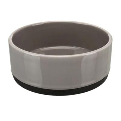 Trixie Ceramic Bowl With Rubber Bottom For Dog - Grey 0.75L Trixie Ceramic Bowl With Rubber Bottom For Dog - Grey 0.75L