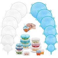 Silicone Stretch Lids 2 Color 24 Packs Zero Waste Reusable Silicon Container Lid for Cover Leftover Food and Fruit or Seal Bowl 6 12 Packs miniinthebox - thumbnail