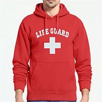 Men's Plus Size Pullover Hoodie Sweatshirt Text Print Hooded Daily Fitness Hot Stamping Sportswear Basic Hoodies Sweatshirts  Long Sleeve Blue Gray Black miniinthebox - thumbnail