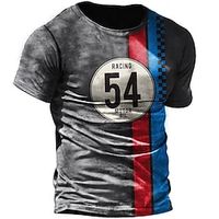 Men's Unisex T shirt Tee 3D Print Graphic Prints Letter Crew Neck Street Daily Print Short Sleeve Tops Designer Casual Vintage Big and Tall Gray  Summer Lightinthebox - thumbnail