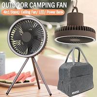 Portable Camping Fan Rechargeable Battery Operated USB Fan with Led Light Hanging Hook for Tent Outdoor Emergency Power Lightinthebox