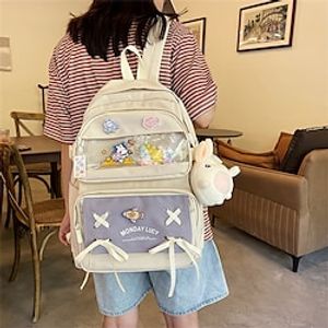 Kawaii Backpack with Pins Kawaii School Backpack Cute Aesthetic Backpack Cute Kawaii Backpack for School 20.32 inch miniinthebox