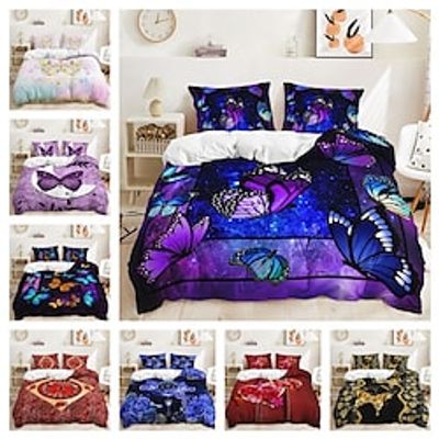 Animal butterfly quilt cover two-piece set three-piece set including a quilt cover 1 or 2 pillowcases bedding set Lightinthebox