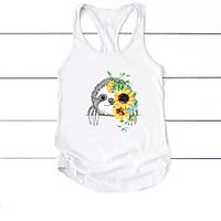Women's Yoga Top Racerback Fashion White Black Gray Cotton Fitness Gym Workout Running Tank Top T Shirt Sport Activewear Moisture Wicking Quick Dry Lightweight Breathable High Elasticity Lightinthebox - thumbnail
