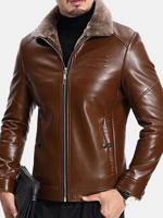 Shinny Faux Leather Jacket - thumbnail