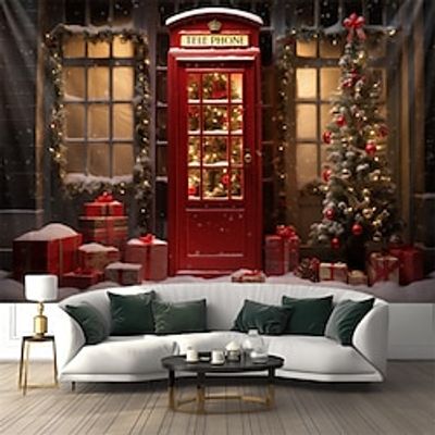 Christmas Call Box Hanging Tapestry Wall Art Xmas Large Tapestry Mural Decor Photograph Backdrop Blanket Curtain Home Bedroom Living Room Decoration Lightinthebox