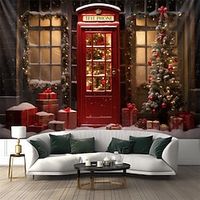 Christmas Call Box Hanging Tapestry Wall Art Xmas Large Tapestry Mural Decor Photograph Backdrop Blanket Curtain Home Bedroom Living Room Decoration Lightinthebox - thumbnail