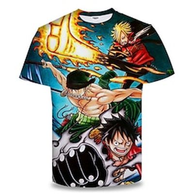 One Piece Cosplay T-shirt Cartoon Manga Print Graphic T-shirt For Men's Women's Unisex Adults' 3D Print 100% Polyester Party Festival Lightinthebox