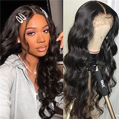 HD Transparent Lace Front Human Hair Wigs 13x6 180% Brazilian Body Wave Wig Lightinthebox