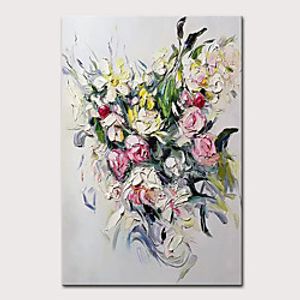 Oil Painting Hand Painted Vertical Floral  Botanical Pop Art Modern Stretched Canvas Lightinthebox