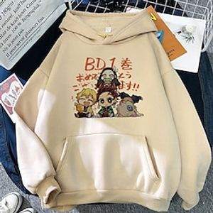 Inspired by Demon Slayer Agatsuma Zenitsu Hashibira Inosuke Kamado Tanjirou Hoodie Cartoon Manga Anime Front Pocket Graphic Hoodie For Men's Women's Unisex Adults' Hot Stamping 100% Polyester Casual miniinthebox