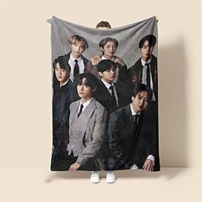 BTS Pattern Soft Throws Blanket,Novelty Flannel Throw Blankets Warm Printed All Seasons Gifts Home Decor Big Blanket Lightinthebox BTS Pattern Soft Throws Blanket,Novelty Flannel Throw Blankets Warm Printed All Seasons Gifts Home Decor Big Blanket Lightinthebox