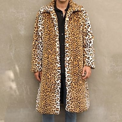 Men's Winter Coat Coral Fleece Outdoor Daily Wear Warm Fall Winter Color Block Fashion Streetwear Lapel Regular Yellow Jacket Lightinthebox