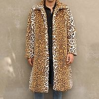 Men's Winter Coat Coral Fleece Outdoor Daily Wear Warm Fall Winter Color Block Fashion Streetwear Lapel Regular Yellow Jacket Lightinthebox - thumbnail