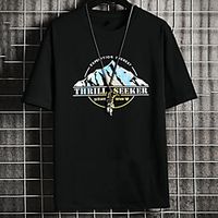 Men's Unisex Tee T shirt Hot Stamping Graphic Prints Mountain Plus Size Print Short Sleeve Casual Tops 100% Cotton Basic Designer Big and Tall Black miniinthebox - thumbnail