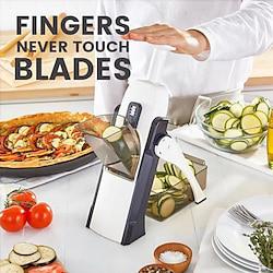 Safe Mandoline Slicer, Multi Vegetable Chopper, Potato Slicer for Kitchen, 4 Modes 100 Presets Adjustable Thickness, French Fry Cutter Lightinthebox