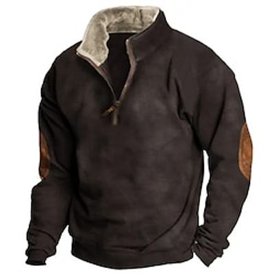 Men's Sweatshirt Quarter Zip Sweatshirt Coffee Standing Collar Plain Patchwork Color Block Sports Outdoor Daily Holiday Streetwear Basic Casual Fall Winter Clothing Apparel Hoodies Sweatshirts miniinthebox Men's Sweatshirt Quarter Zip Sweatshirt Coffee Standing Collar Plain Patchwork Color Block Sports Outdoor Daily Holiday Streetwear Basic Casual Fall Winter Clothing Apparel Hoodies Sweatshirts miniinthebox