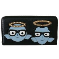 Dolce Gabbana Elegant Black Leather Zip Wallet (VAS8504)