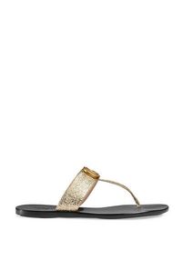 GG Metallic Leather Thongs