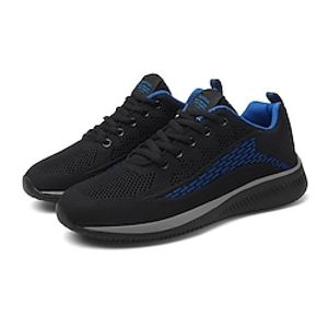 Men's Sneakers Running Shoes Athletic Cushioning Breathable Lightweight Soft Non-slip Running Jogging Knit Summer Spring Red Blue Grey Lightinthebox
