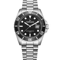 Tornado Men's Miyota 2115 Movement Watch, Analog Display and High Quality Solid Stainless Steel, Brushed And Polished Bracelet Strap - T22001-SBSYB, Silver