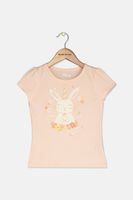 Kids Girl Be Hoppy Graphic T-Shirt  Seashell Pink - thumbnail