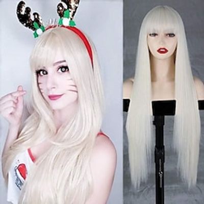 26inch Synthetic Hair Wigs with Full Bangs Long Straight Wig Natural Soft Hair Heat Resistant Synthetic No Lace Wigs for Women Used for Halloween, Christmas, cosplay, daily wear wig Lightinthebox 26inch Synthetic Hair Wigs with Full Bangs Long Straight Wig Natural Soft Hair Heat Resistant Synthetic No Lace Wigs for Women Used for Halloween, Christmas, cosplay, daily wear wig Lightinthebox