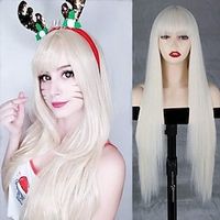 26inch Synthetic Hair Wigs with Full Bangs Long Straight Wig Natural Soft Hair Heat Resistant Synthetic No Lace Wigs for Women Used for Halloween, Christmas, cosplay, daily wear wig Lightinthebox - thumbnail