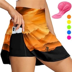 21Grams Women's Cycling Skort Skirt Bike Skirt Bottoms Race Fit Mountain Bike MTB Road Bike Cycling Sports Graphic 3D Pad Cycling Breathable Moisture Wicking Yellow Pink Spandex Clothing Apparel Bike Lightinthebox