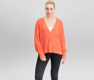 Coco Cotton V-Neck Sweater  Orange