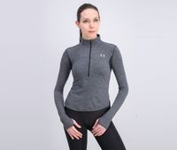 Womens Streaker Half Zip Running Top  Heather Gray - thumbnail