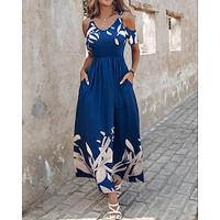 Women's Chiffon Dress Floral Tie Front Ruched Asymmetrical Long Dress Maxi Dress Party Sleeveless Summer Lightinthebox