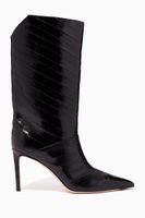 Beren 85 Knee-High Boots in Striped Eel Leather Beren 85 Knee-High Boots in Striped Eel Leather