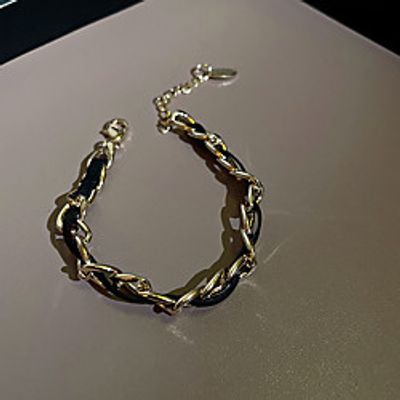 european and american small fragrance style simple personality bracelet spring new leather chain korean net red temperament design sense of jewelry Lightinthebox
