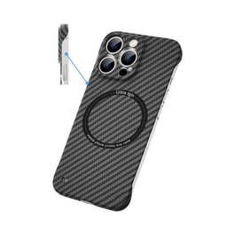 Merlin Ultra-Thin Carbon Fiber Magnetic IPhone 15 Pro Max MagSafe Cover Case, Black (MLN-418261)