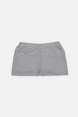 Kids Girls Plain No Pocket Shorts  Grey