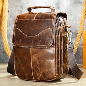 1pc Men's Fashion Messenger Top Layer Cowhide Business Single Shoulder Bag Large Capacity Multi-functional Fashionable Shoulder Bag Lightinthebox