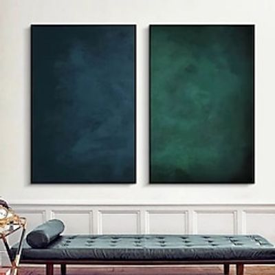 Handmade Oil Painting Canvas Wall Art Decoration Nordic Luxe  Minimalism Green for Home Decor Rolled Frameless Unstretched Painting Lightinthebox