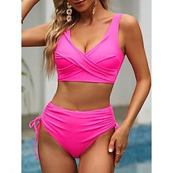 Women's Swimwear One Piece Swimsuit Backless Halter Gradient Color V Neck Tropical Beach Wear Bathing Suits Lightinthebox