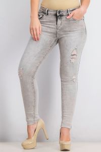 Womens Five Pocket Jeans  Washed Grey