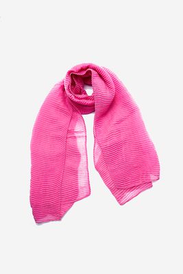 Womens Pleated Scarf 200L x 70W cm  Pink