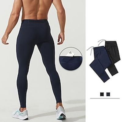 Men's Athletic Pants Fleece Pants Joggers GYM Pants Running Pants Outdoor Athleisure Daily Sports Breathable Quick Dry Soft High Elasticity Pocket Plain Full Length Fashion Casual Activewear Black Lightinthebox