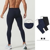Men's Athletic Pants Fleece Pants Joggers GYM Pants Running Pants Outdoor Athleisure Daily Sports Breathable Quick Dry Soft High Elasticity Pocket Plain Full Length Fashion Casual Activewear Black Lightinthebox - thumbnail