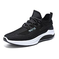 Men's Sneakers Flyknit Shoes Running Casual Daily Tissage Volant Breathable Lace-up Black Khaki Gray Summer Spring Lightinthebox