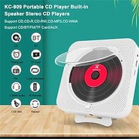 KC-909 Portable CD Player Built-in Speaker Stereo CD Players with Double 3.5mm Headphones Jack LED Screen Wall Mountable CD Music Player with IR Remote Control Supports CDBTFMTF CardAUX Lightinthebox - thumbnail