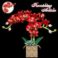 Valentine's Day Gift Compatible With Le-go Rose Building Block Flower Ornaments G5010 Building Block Butterfly Orchid Bonsai Bouquet Lightinthebox - thumbnail