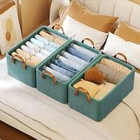 2PCS Foldable Cationic Steel Frame Storage Box Portable Clothing Sorting Storage Box Thickened Fabric Toy Storage Basket Organizer Pants Clothing Storage Box Cabinet Drawer Organizer Lightinthebox - thumbnail