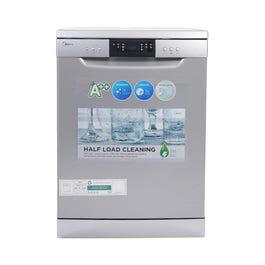 Midea Freestanding Dishwasher, 14 Place Settings, 7 Auto Programs, Inverter Quattro, Silent & High Energy Efficient, Half Load Function, Rapid Wash, Child Lock, Hygiene, 70° Intensive Wash WQP147617QS