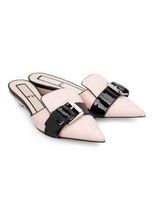 Buckled Point Toe Mules - Pink - thumbnail